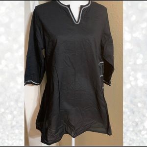 Black Tunic with Medallion Detail